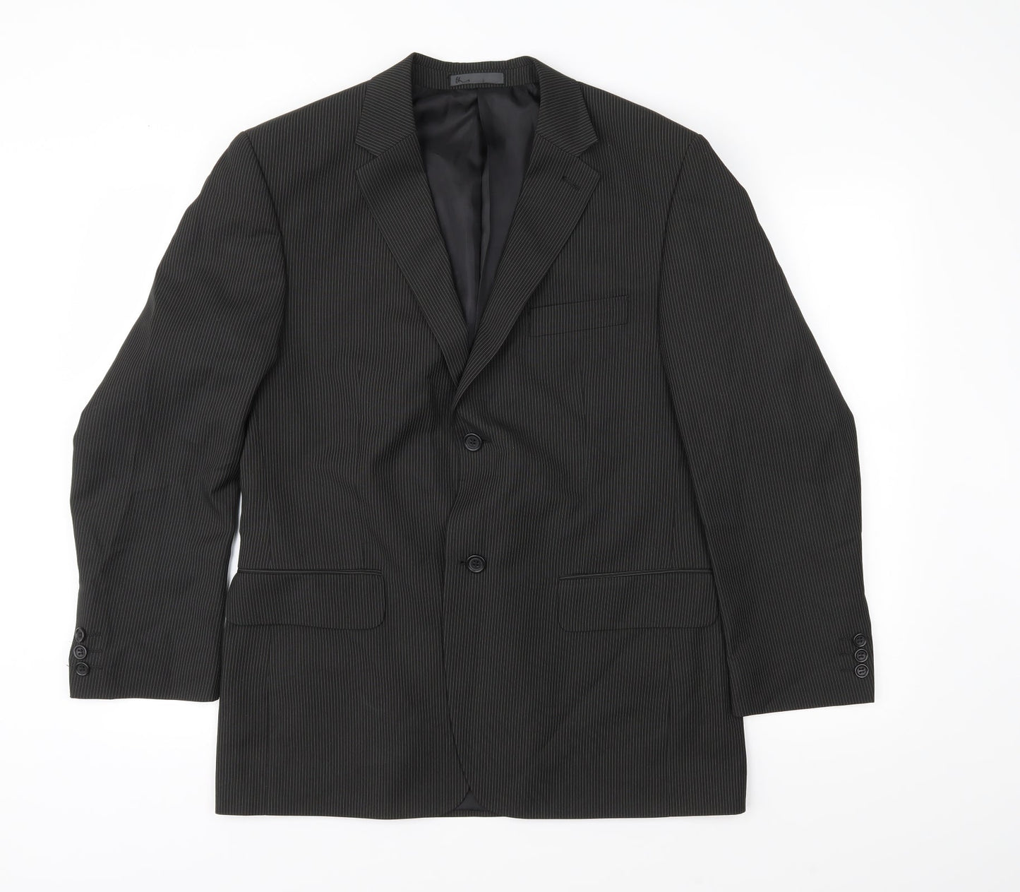 BHS Mens Black Striped  Jacket Suit Jacket Size 40