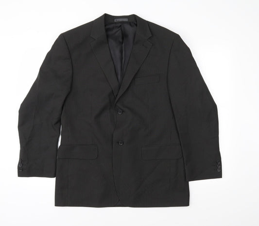 BHS Mens Black Striped  Jacket Suit Jacket Size 40