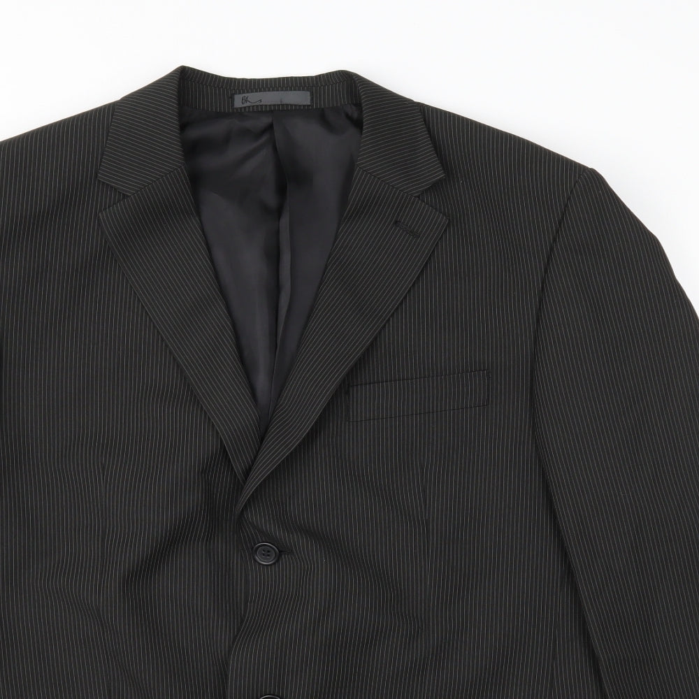 BHS Mens Black Striped  Jacket Suit Jacket Size 40