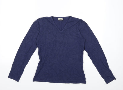Additional front view of Yessica women’s blue knit jumper, size UK 10