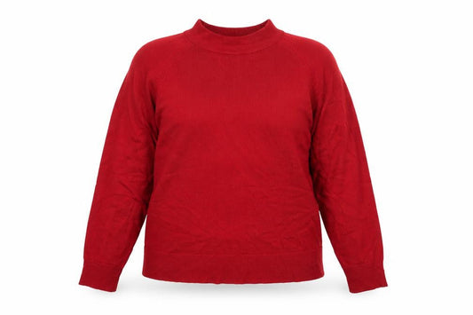 Front view of Berkertex women’s red jumper, size UK 18