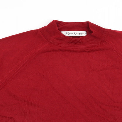 Close-up detail of Berkertex women’s red jumper, size UK 18