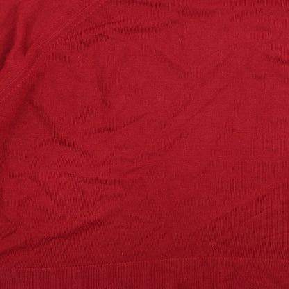 Brand and care label for Berkertex women’s red jumper, size UK 18