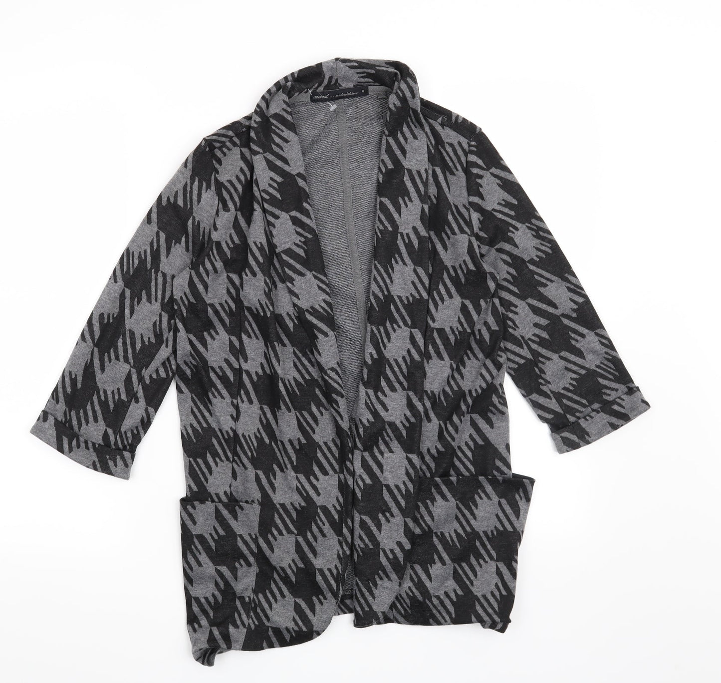 NEXT Womens Grey Houndstooth  Jacket Blazer Size 8