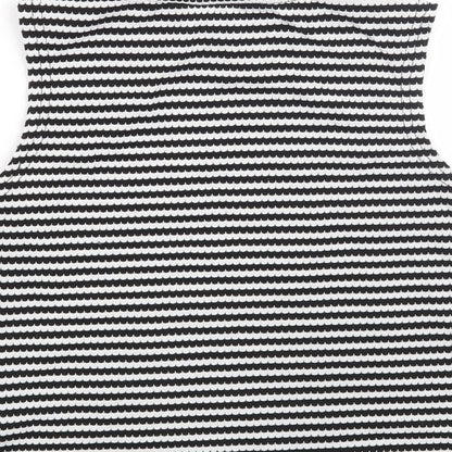 Brand and care label for Select women’s black striped basic blouse, size UK 10