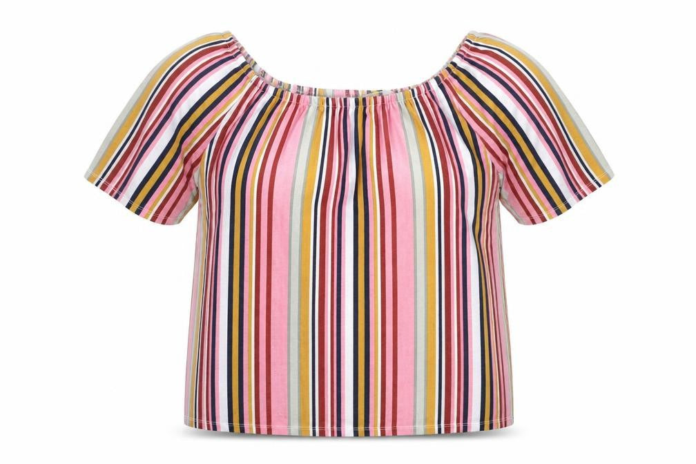 George Womens Pink Striped  Basic Blouse Size 16
