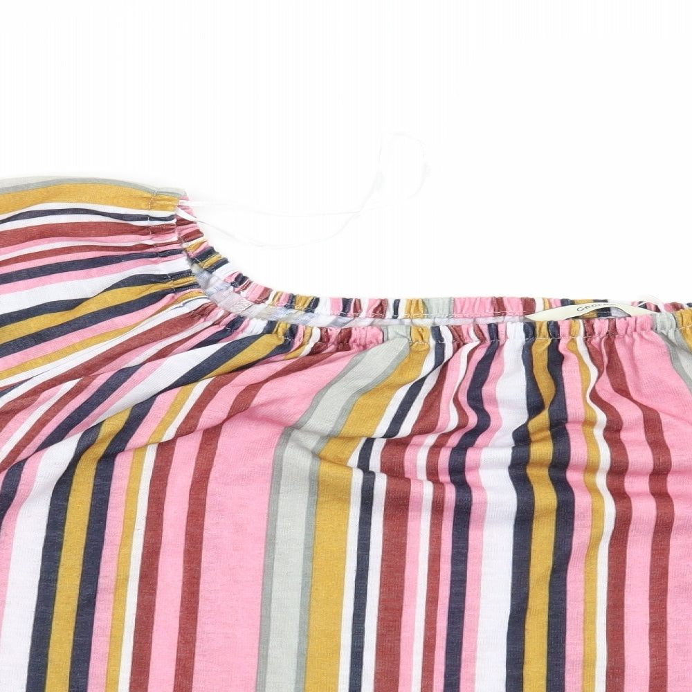 George Womens Pink Striped  Basic Blouse Size 16