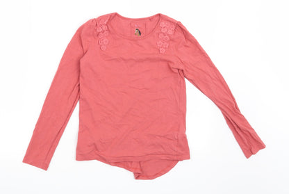 Additional front view of Tu girls’ orange floral basic t-shirt, size 9, years