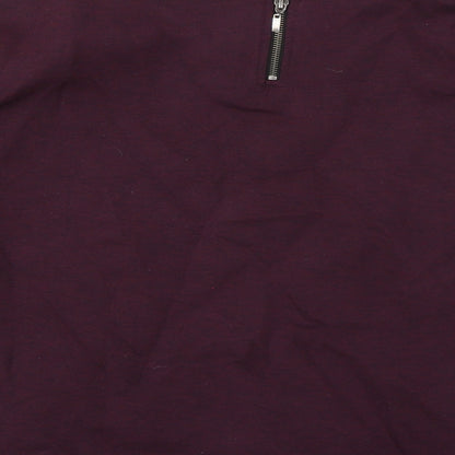 Brand and care label for Next women’s purple jumper, size UK 16