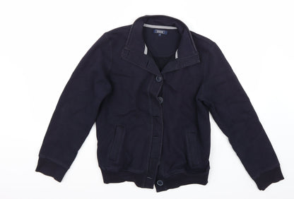 Additional front view of Maine New England women’s blue cardigan jumper, size UK 12