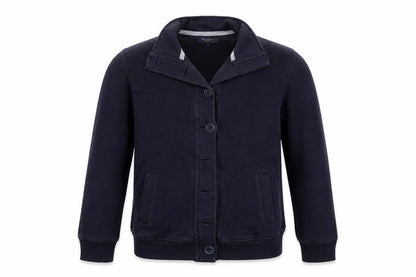 Front view of Maine New England women’s blue cardigan jumper, size UK 12