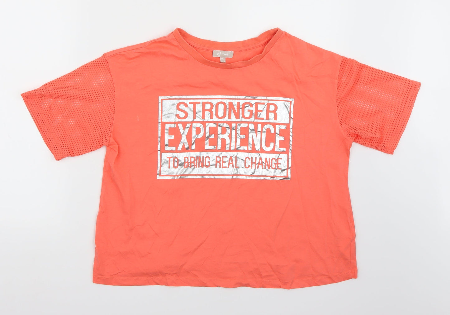 Twist Womens Pink   Cropped T-Shirt Size L