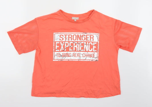 Twist Womens Pink   Cropped T-Shirt Size L