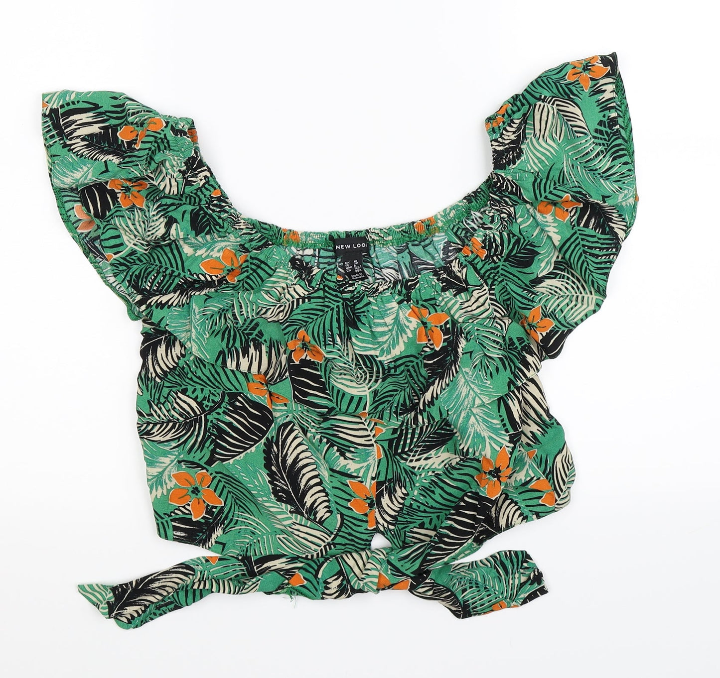 New Look Womens Green Floral  Basic Tank Size 10
