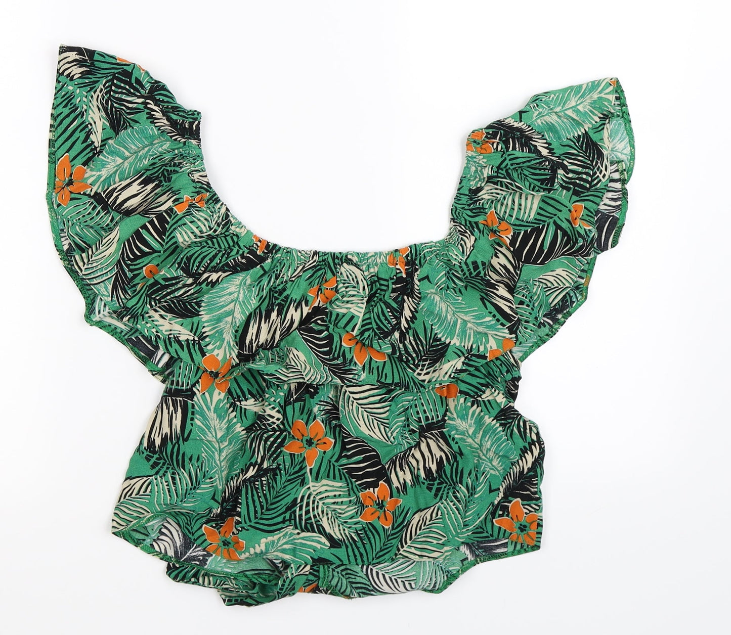 New Look Womens Green Floral  Basic Tank Size 10