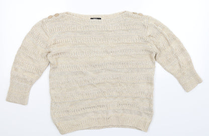 Additional front view of M&Co women’s beige knit jumper, size M