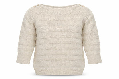 Front view of M&Co women’s beige knit jumper, size M