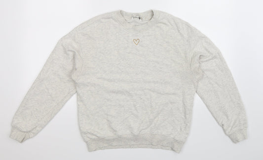 Monki Womens Grey   Pullover Sweatshirt Size XS