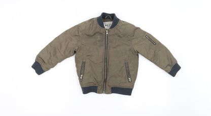 Front view of Next girls’ brown jacket coat, size 3-4, years