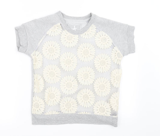 Atmosphere Womens Grey Floral  Pullover Jumper Size 6