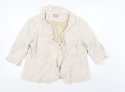 Additional front view of Soon women’s beige jacket, size UK 20