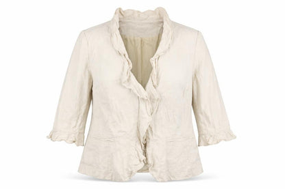 Front view of Soon women’s beige jacket, size UK 20