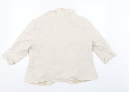 Back view of Soon women’s beige jacket, size UK 20