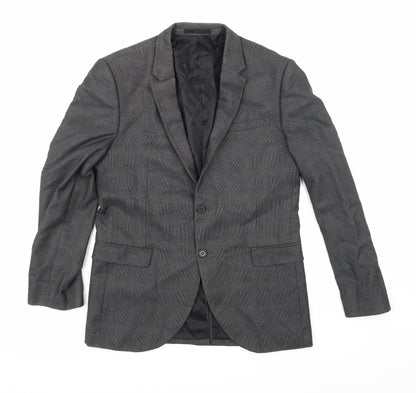 Additional front view of Next men’s grey jacket suit jacket, size 38