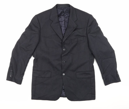 Additional front view of Hugo James men’s blue jacket suit jacket, size 40
