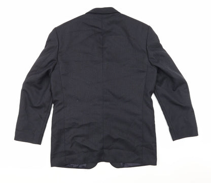 Back view of Hugo James men’s blue jacket suit jacket, size 40