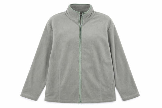 Front view of Bonmarché women’s green fleece jacket, size L