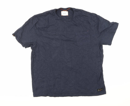 Front view of Adapt men’s blue t-shirt, size L