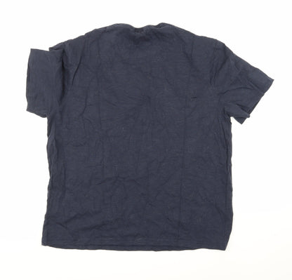 Back view of Adapt men’s blue t-shirt, size L
