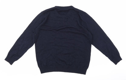 Back view of Easy men’s blue jumper, size L