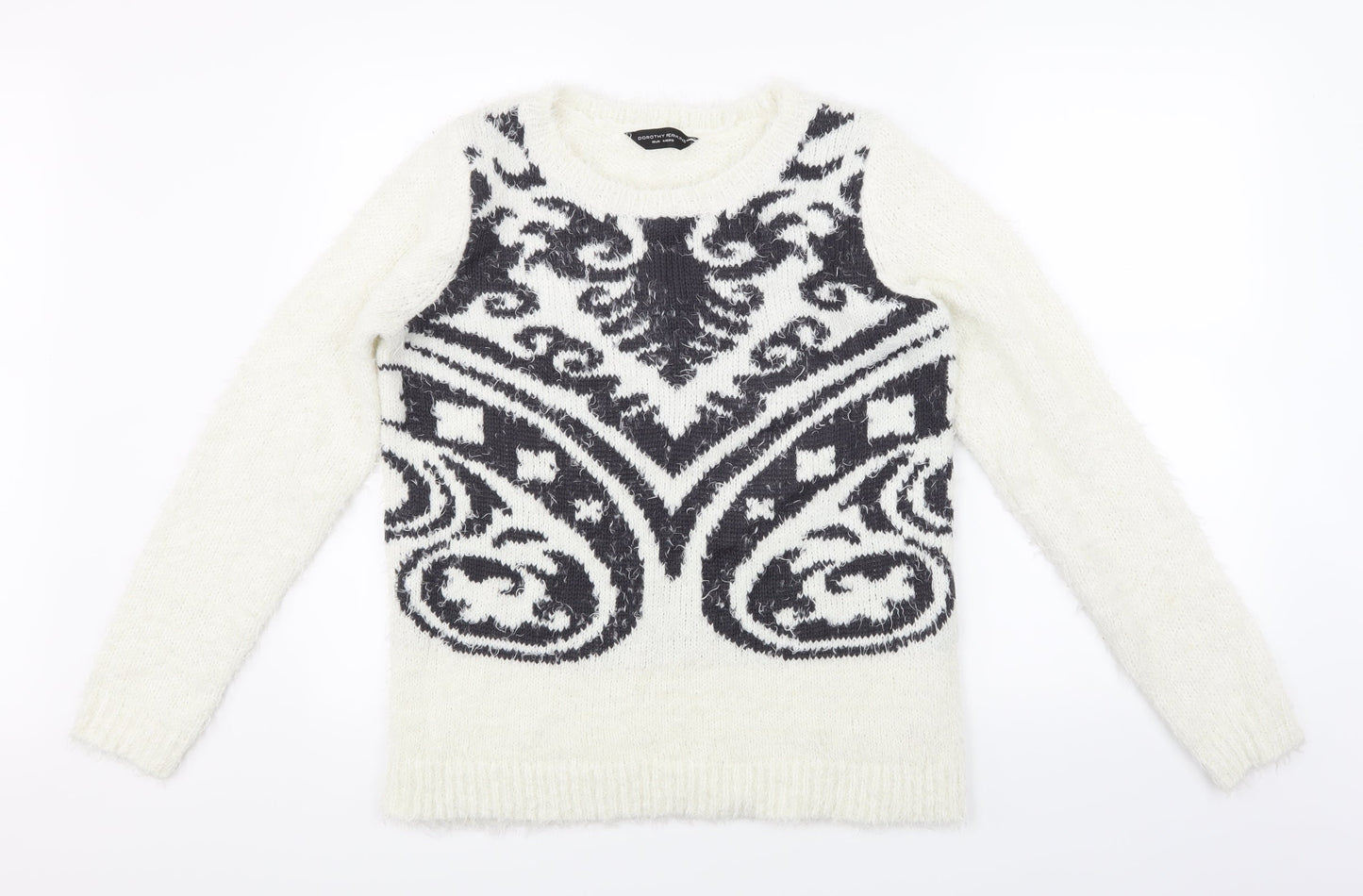Dorothy Perkins Womens White  Knit Pullover Jumper Size 16