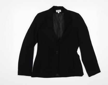 Front view of Etam women’s black jacket blazer, size UK 10