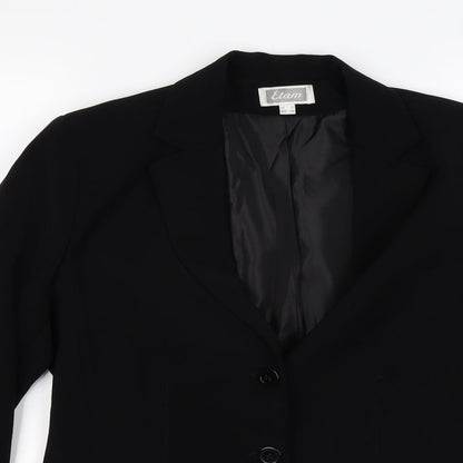 Close-up detail of Etam women’s black jacket blazer, size UK 10
