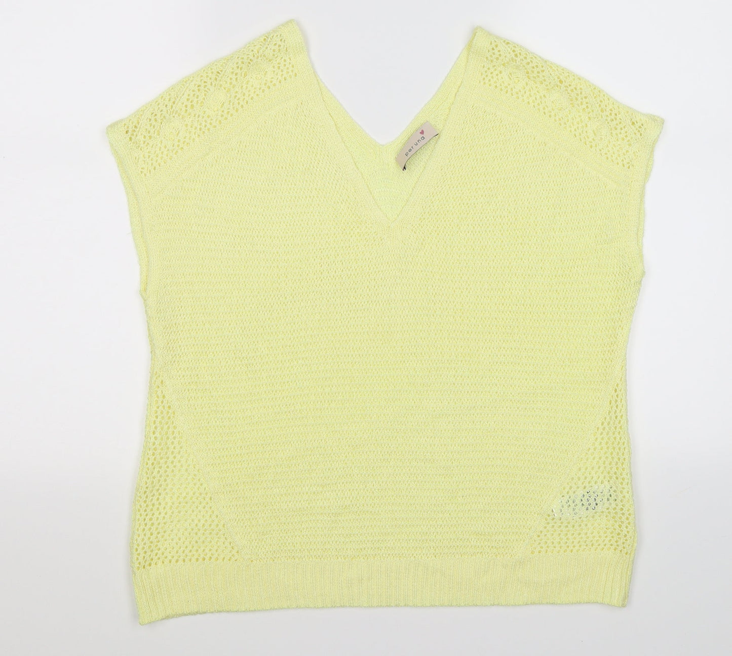 Per Una Womens Yellow  Knit Pullover Jumper Size 14