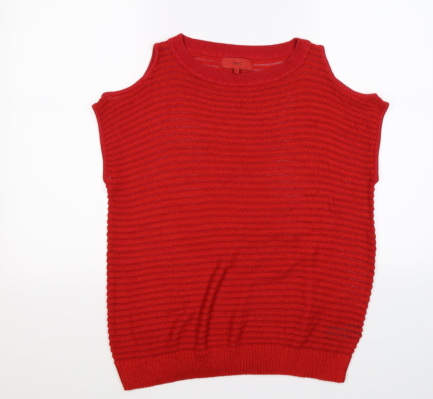 NEXT Womens Red Striped Knit Pullover Jumper Size 10  - CODL SHOULDER