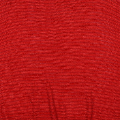 Brand and care label for Next women’s red striped knit jumper, size UK 10, - codl shoulder