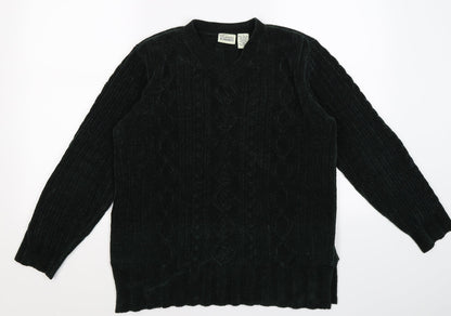 Additional front view of Classics Elements women’s green striped knit jumper, size S