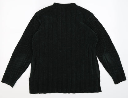 Back view of Classics Elements women’s green striped knit jumper, size S