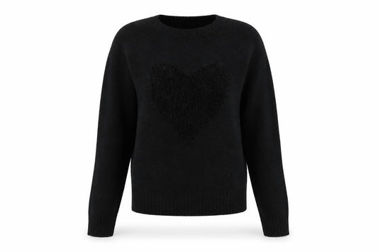 Front view of Dorothy Perkins women’s black fleece jumper, size UK 6
