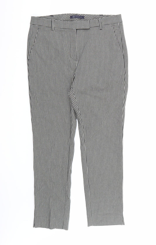 Marks and Spencer Womens Black Geometric  Trousers  Size 12 L26 in