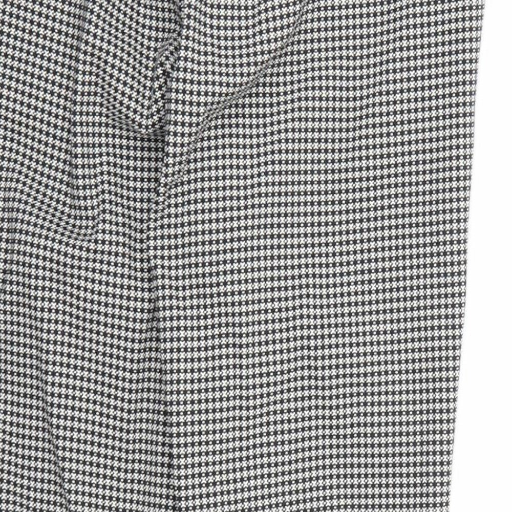 Marks and Spencer Womens Black Geometric  Trousers  Size 12 L26 in