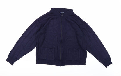Additional front view of Invicta men’s blue knit full zip jumper, size M