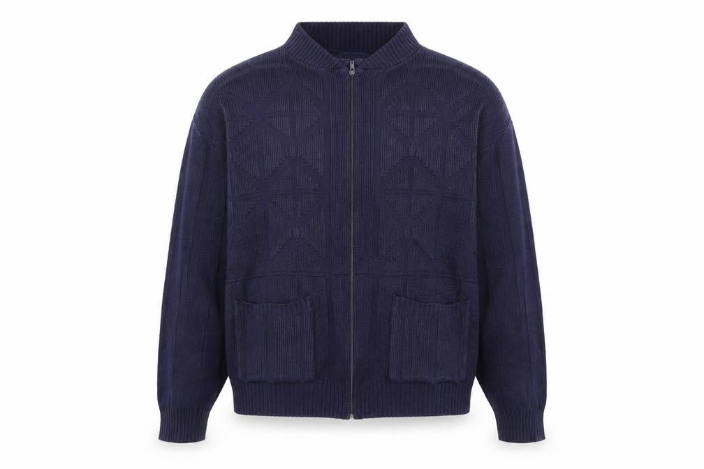 Invicta Mens Blue  Knit Full Zip Jumper Size M