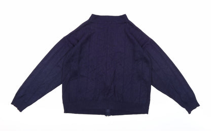 Back view of Invicta men’s blue knit full zip jumper, size M
