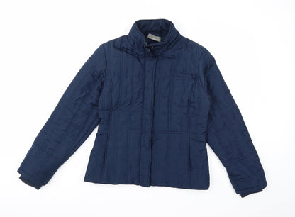 Additional front view of South women’s blue overcoat coat, size UK 10