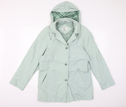 Additional front view of Klass Collection women’s blue overcoat coat, size UK 10